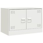 Meubles TV 2 pcs blanc 67x39x44 cm acier – Image 3