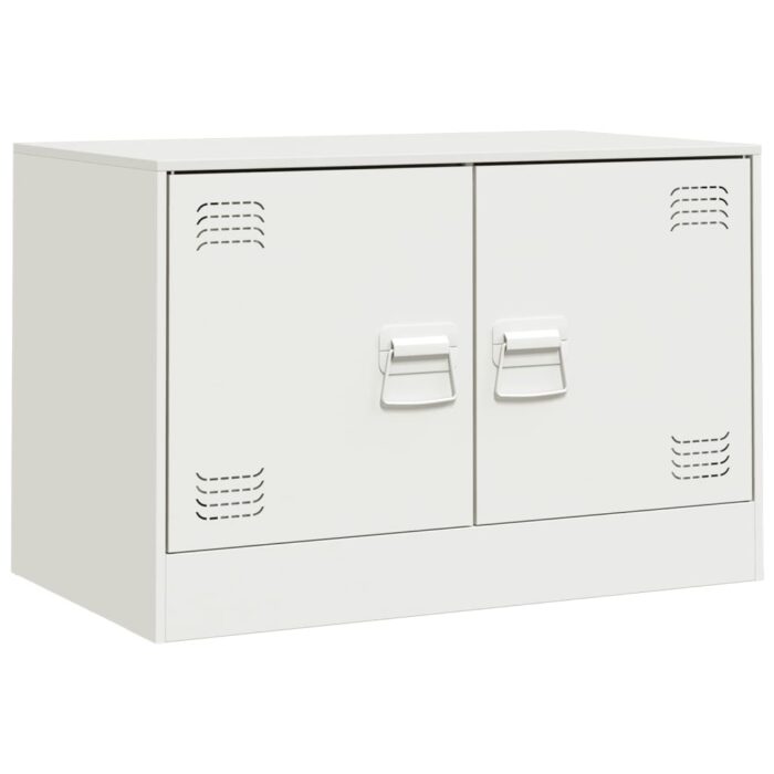 Meubles TV 2 pcs blanc 67x39x44 cm acier – Image 3