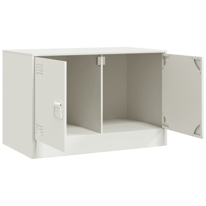 Meubles TV 2 pcs blanc 67x39x44 cm acier – Image 5