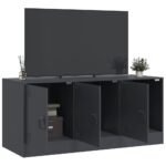 Meuble TV anthracite 99x39x44 cm acier – Image 2