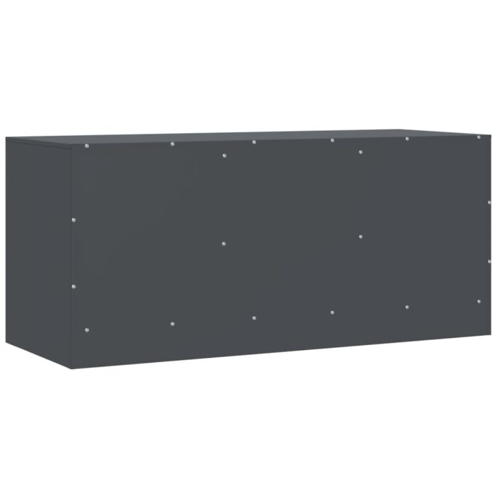 Meuble TV anthracite 99x39x44 cm acier – Image 7