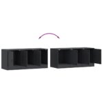 Meuble TV anthracite 99x39x44 cm acier – Image 8