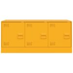 Meuble TV jaune moutarde 99x39x44 cm acier – Image 4