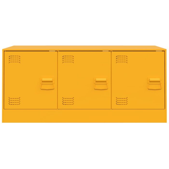 Meuble TV jaune moutarde 99x39x44 cm acier – Image 4
