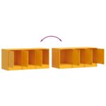 Meuble TV jaune moutarde 99x39x44 cm acier – Image 8