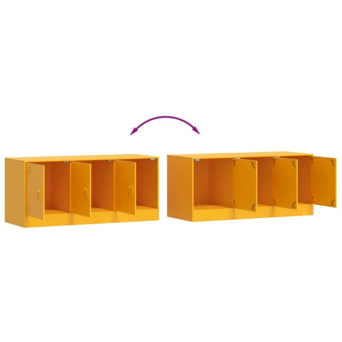 Meuble TV jaune moutarde 99x39x44 cm acier – Image 8