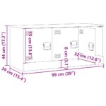 Meuble TV vert olive 99x39x44 cm acier – Image 11