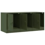 Meuble TV vert olive 99x39x44 cm acier – Image 5