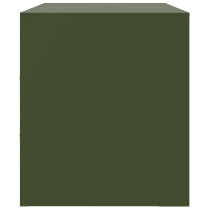 Meuble TV vert olive 99x39x44 cm acier – Image 6
