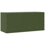 Meuble TV vert olive 99x39x44 cm acier – Image 7
