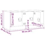 Meuble TV blanc 99x39x44 cm acier – Image 11