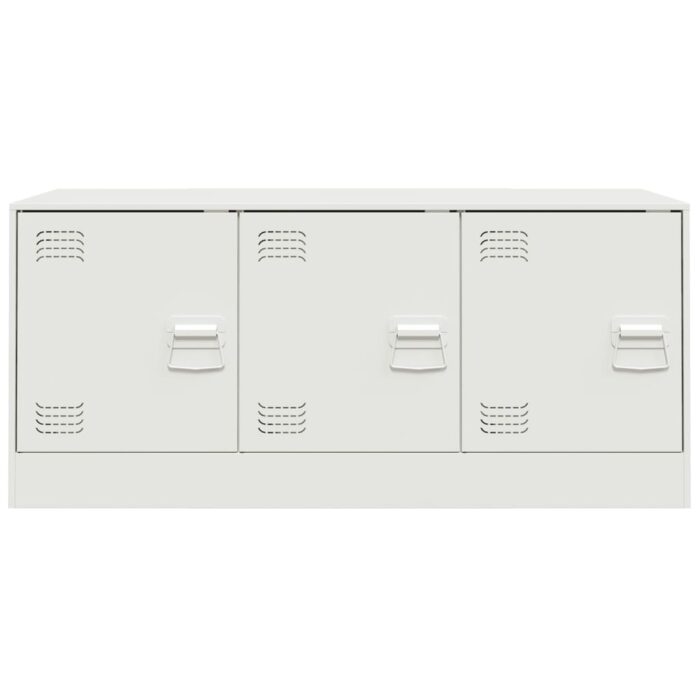 Meuble TV blanc 99x39x44 cm acier – Image 4