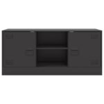 Meuble TV noir 99x39x44 cm acier – Image 4