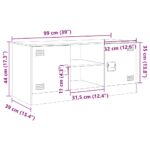 Meuble TV rose 99x39x44 cm acier – Image 12