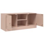Meuble TV rose 99x39x44 cm acier – Image 5