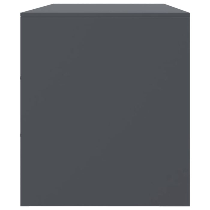 Meuble TV anthracite 99x39x44 cm acier – Image 6