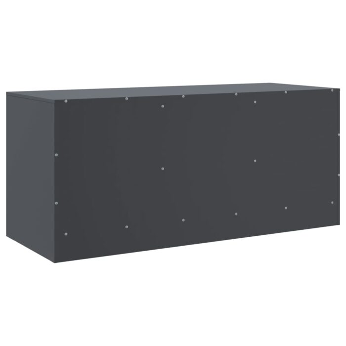 Meuble TV anthracite 99x39x44 cm acier – Image 7