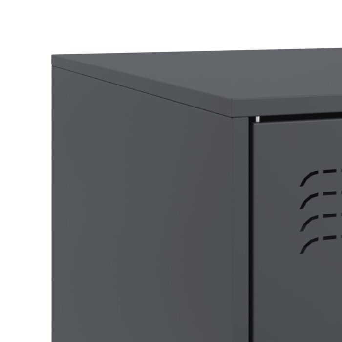 Meuble TV anthracite 99x39x44 cm acier – Image 8