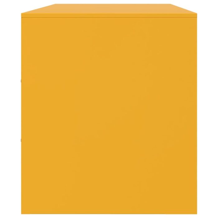 Meuble TV jaune moutarde 99x39x44 cm acier – Image 7