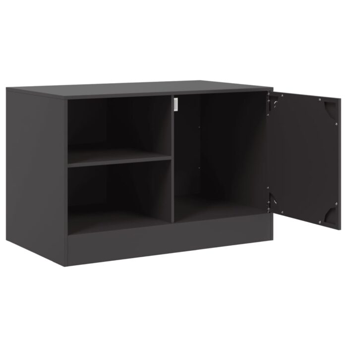 Meuble TV noir 67x39x44 cm acier – Image 5