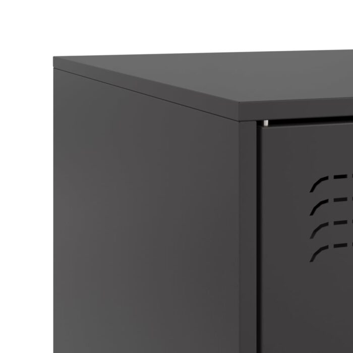 Meuble TV noir 67x39x44 cm acier – Image 8