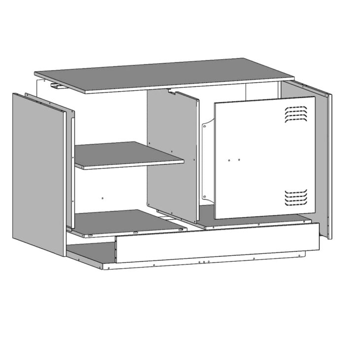 Meubles TV 2 pcs noir 67x39x44 cm acier – Image 12