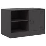 Meubles TV 2 pcs noir 67x39x44 cm acier – Image 4