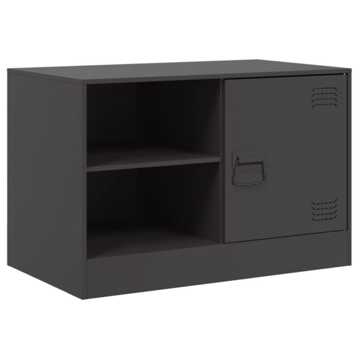 Meubles TV 2 pcs noir 67x39x44 cm acier – Image 4