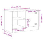 Meuble TV rose 67x39x44 cm acier – Image 11