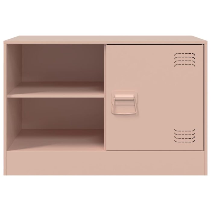 Meuble TV rose 67x39x44 cm acier – Image 4