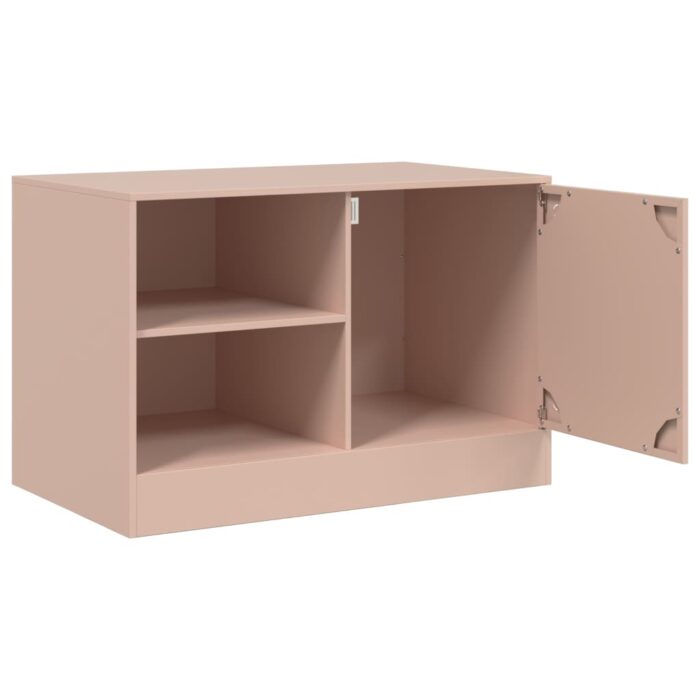 Meuble TV rose 67x39x44 cm acier – Image 5