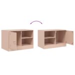Meuble TV rose 67x39x44 cm acier – Image 8