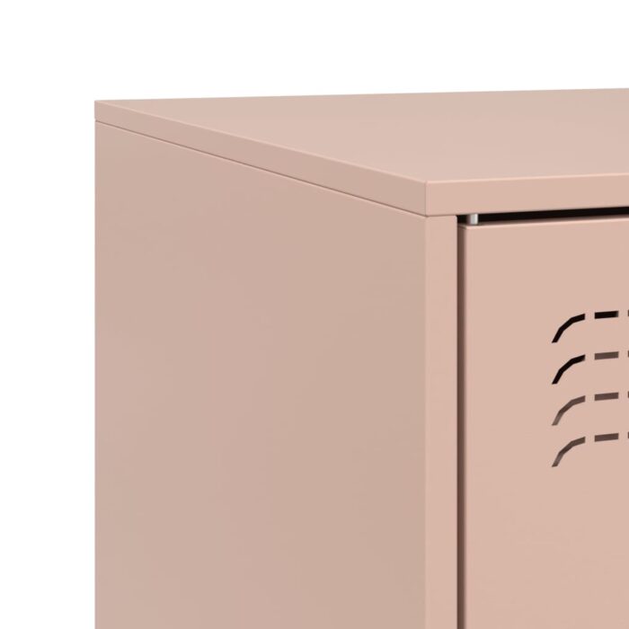 Meuble TV rose 67x39x44 cm acier – Image 9