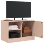 Meubles TV 2 pcs rose 67x39x44 cm acier – Image 2