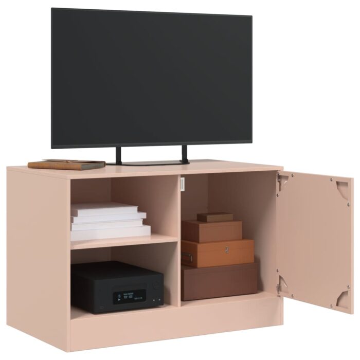 Meubles TV 2 pcs rose 67x39x44 cm acier – Image 2