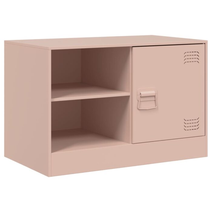 Meubles TV 2 pcs rose 67x39x44 cm acier – Image 4