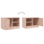 Meubles TV 2 pcs rose 67x39x44 cm acier – Image 8