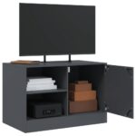 Meuble TV anthracite 67x39x44 cm acier – Image 3