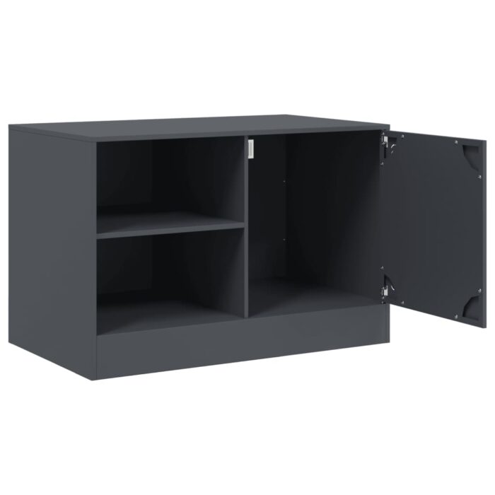 Meuble TV anthracite 67x39x44 cm acier – Image 5