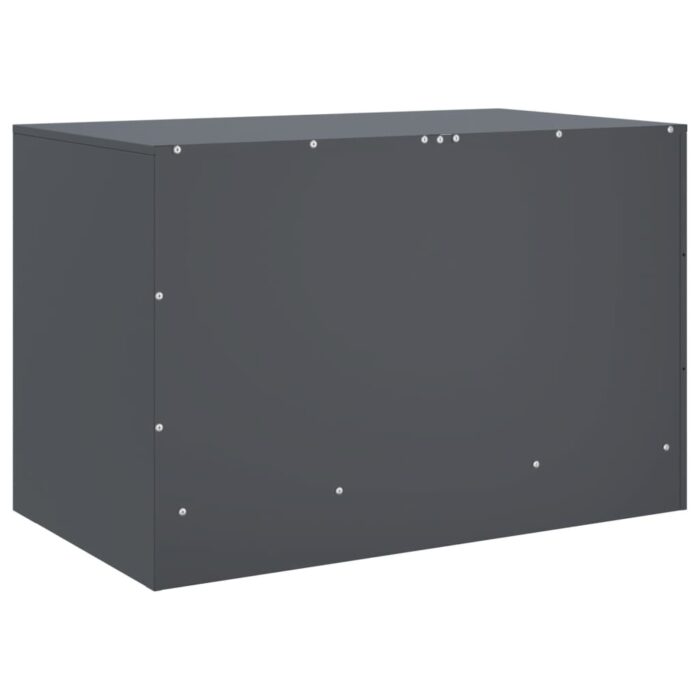 Meuble TV anthracite 67x39x44 cm acier – Image 7