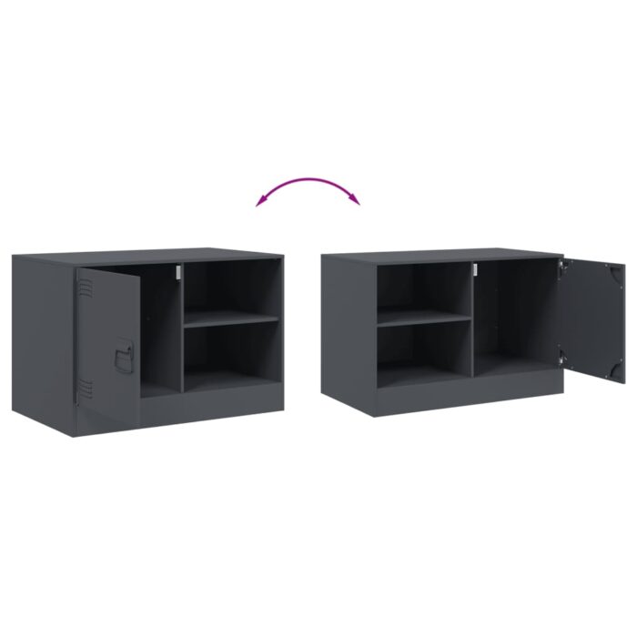 Meubles TV 2 pcs anthracite 67x39x44 cm acier – Image 8