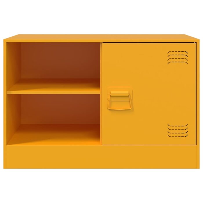 Meuble TV jaune moutarde 67x39x44 cm acier – Image 4