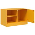 Meuble TV jaune moutarde 67x39x44 cm acier – Image 5