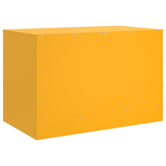 Meuble TV jaune moutarde 67x39x44 cm acier – Image 7