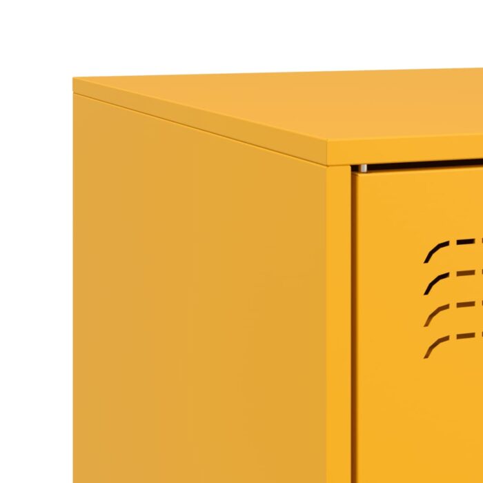 Meuble TV jaune moutarde 67x39x44 cm acier – Image 9