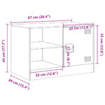 Meubles TV 2 pcs jaune moutarde 67x39x44 cm acier – Image 11