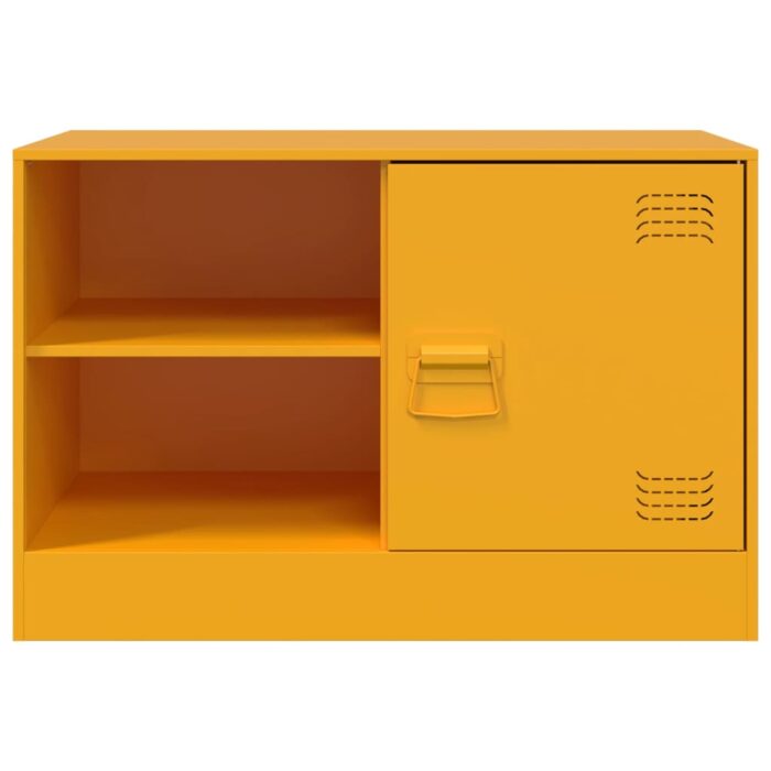Meubles TV 2 pcs jaune moutarde 67x39x44 cm acier – Image 3