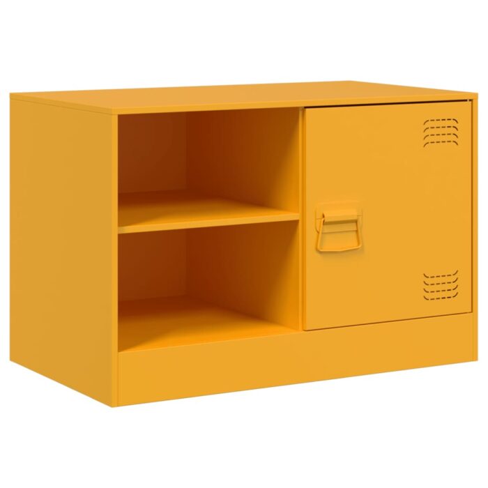 Meubles TV 2 pcs jaune moutarde 67x39x44 cm acier – Image 4