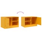 Meubles TV 2 pcs jaune moutarde 67x39x44 cm acier – Image 8