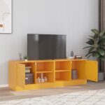 Meubles TV 2 pcs jaune moutarde 67x39x44 cm acier